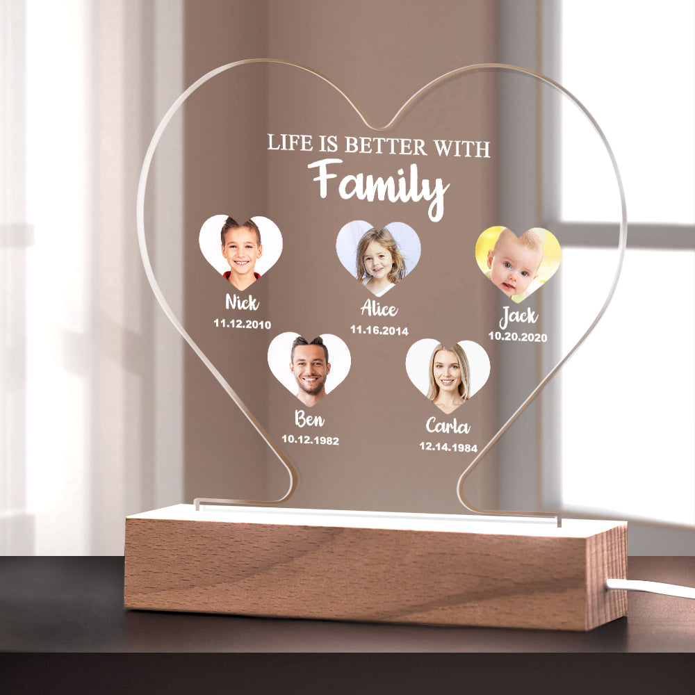Custom Photo Heart Nightlight-Blongser