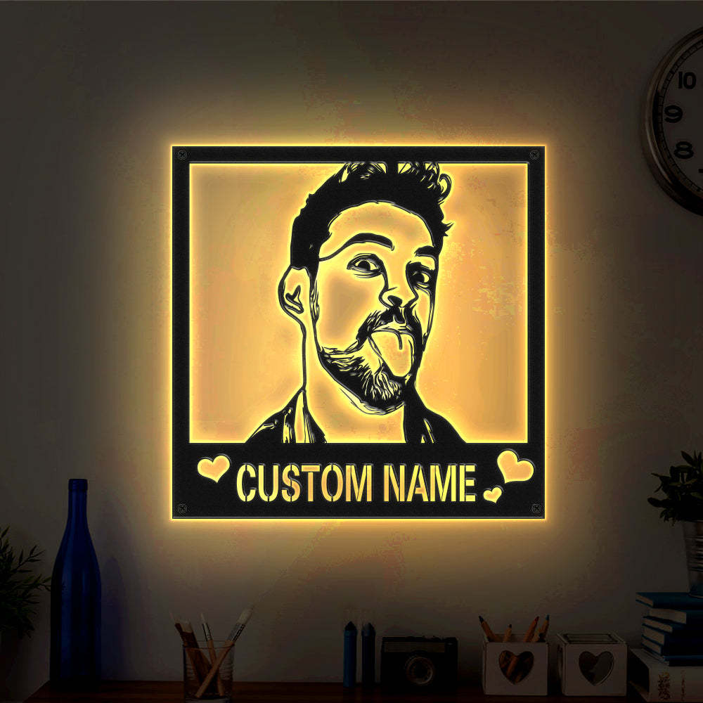 Custom Metal Sign LED Light Personalized Photo Sign Wall Art Home Decor Gift-Blongser