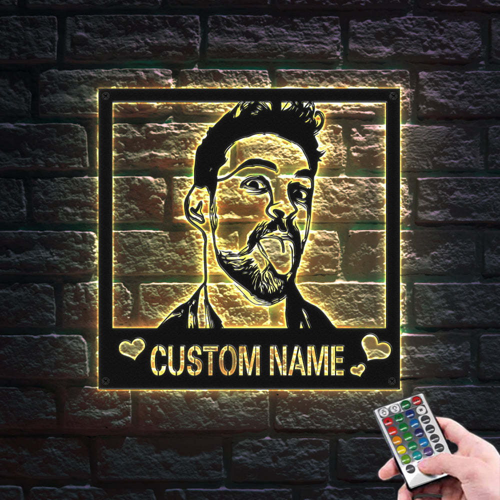 Custom Metal Sign LED Light Personalized Photo Sign Wall Art Home Decor Gift-Blongser