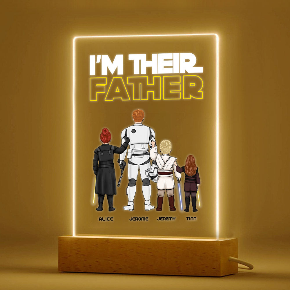 Custom I Am Their Father Night Light Personalized Acrylic Plaque Home Decoration Lamp Father's Day Gift-Blongser