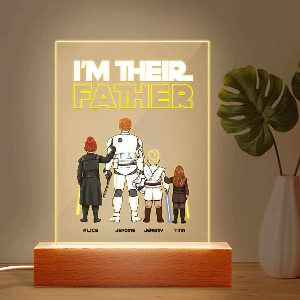 Custom I Am Their Father Night Light Personalized Acrylic Plaque Home Decoration Lamp Father's Day Gift-Blongser