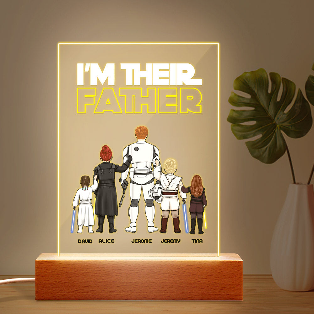 Custom I Am Their Father Night Light Personalized Acrylic Plaque Home Decoration Lamp Father's Day Gift-Blongser