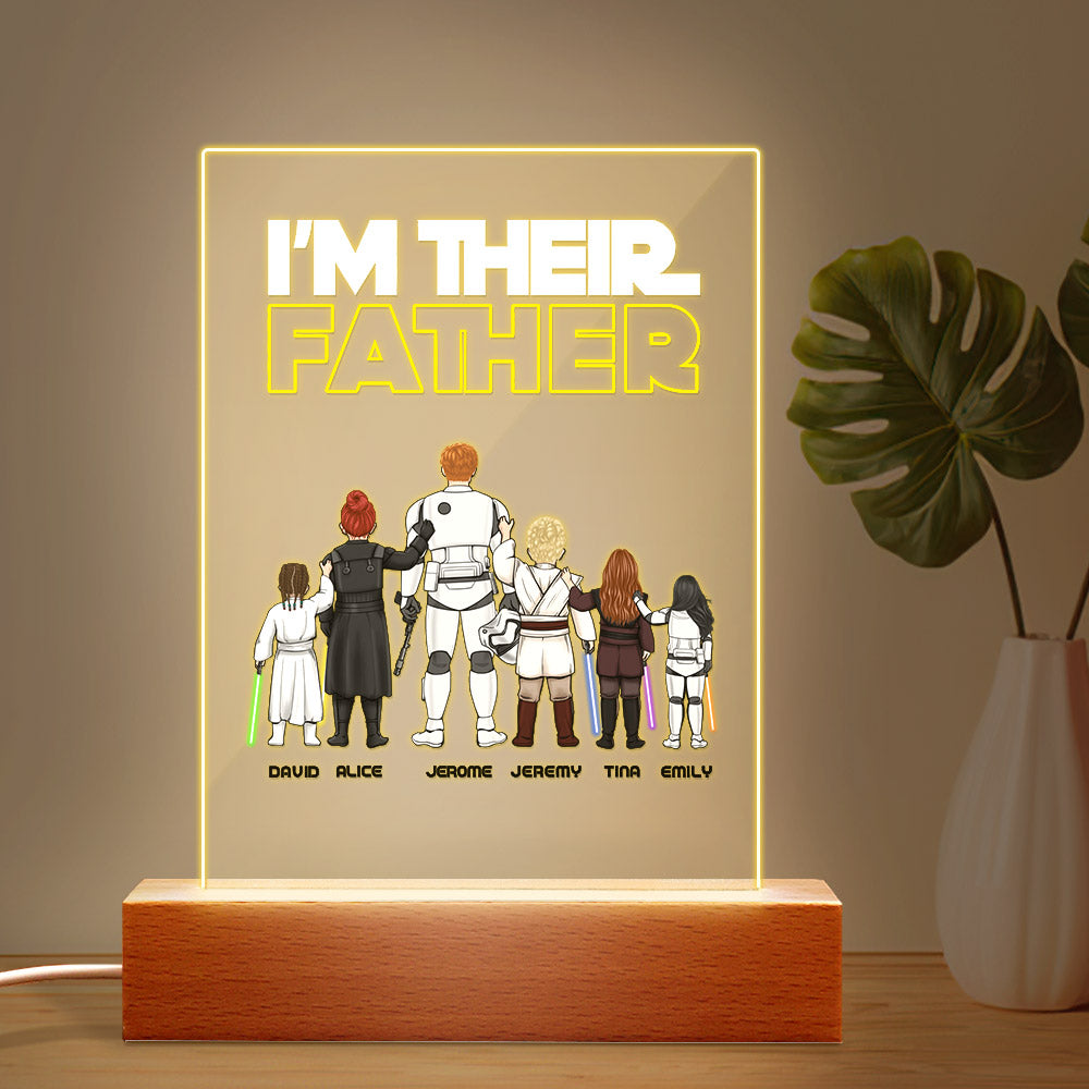 Custom I Am Their Father Night Light Personalized Acrylic Plaque Home Decoration Lamp Father's Day Gift-Blongser
