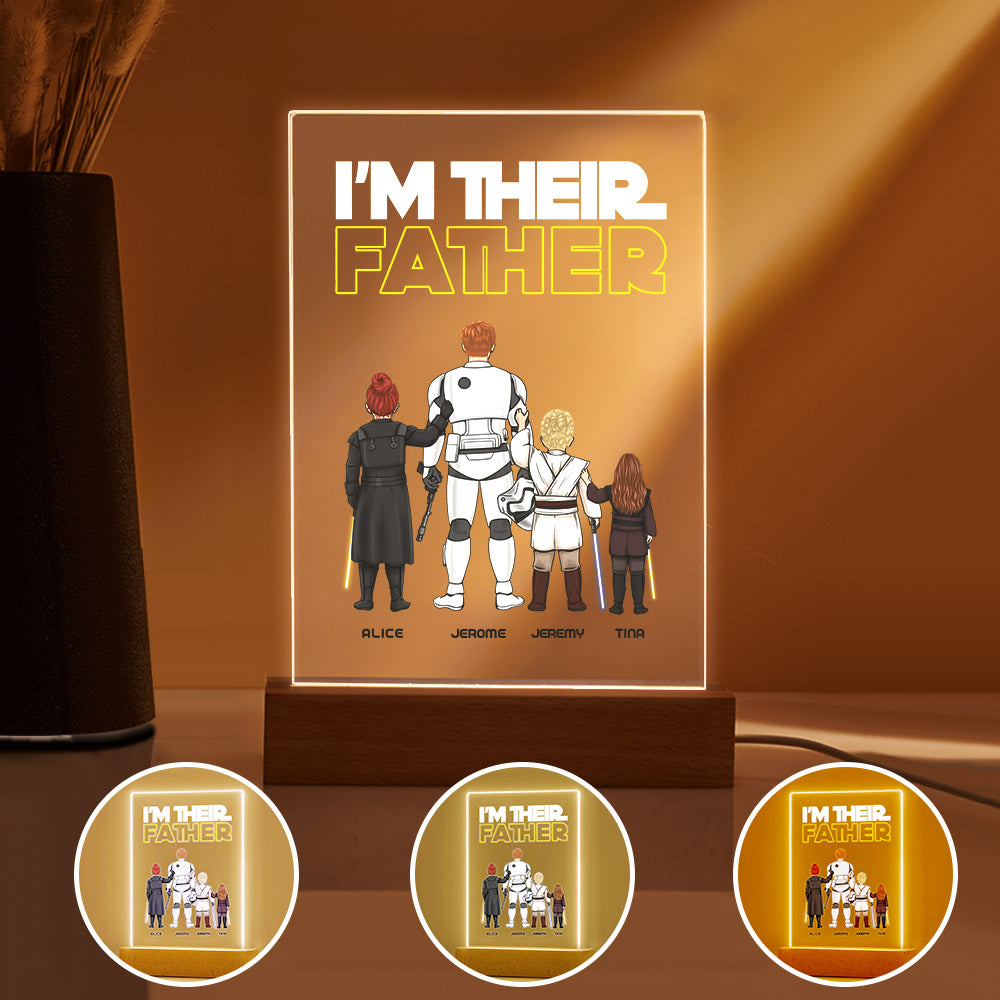 Custom I Am Their Father Night Light Personalized Acrylic Plaque Home Decoration Lamp Father's Day Gift-Blongser