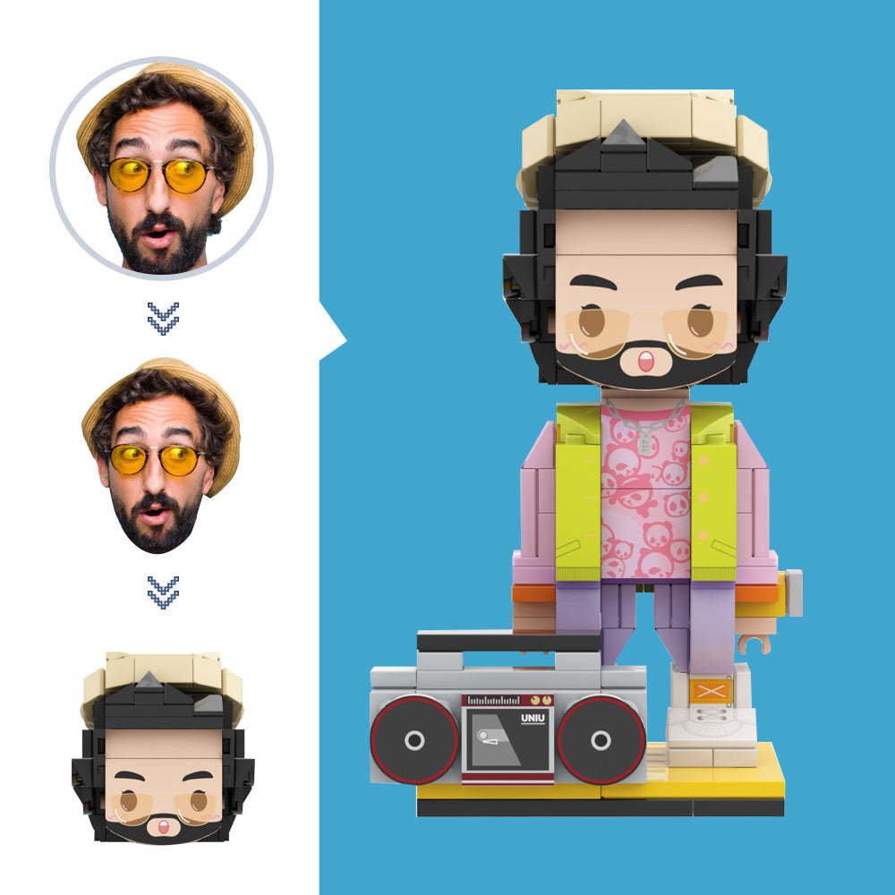 Custom Music Lovers Brick Figure Custom Head Figures Small Particle Block Toy Customizable Brick Art Gifts-Blongser