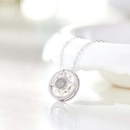 Custom Projection Photo Necklace Eight-Pointed Star Pendant Jewelry-Blongser