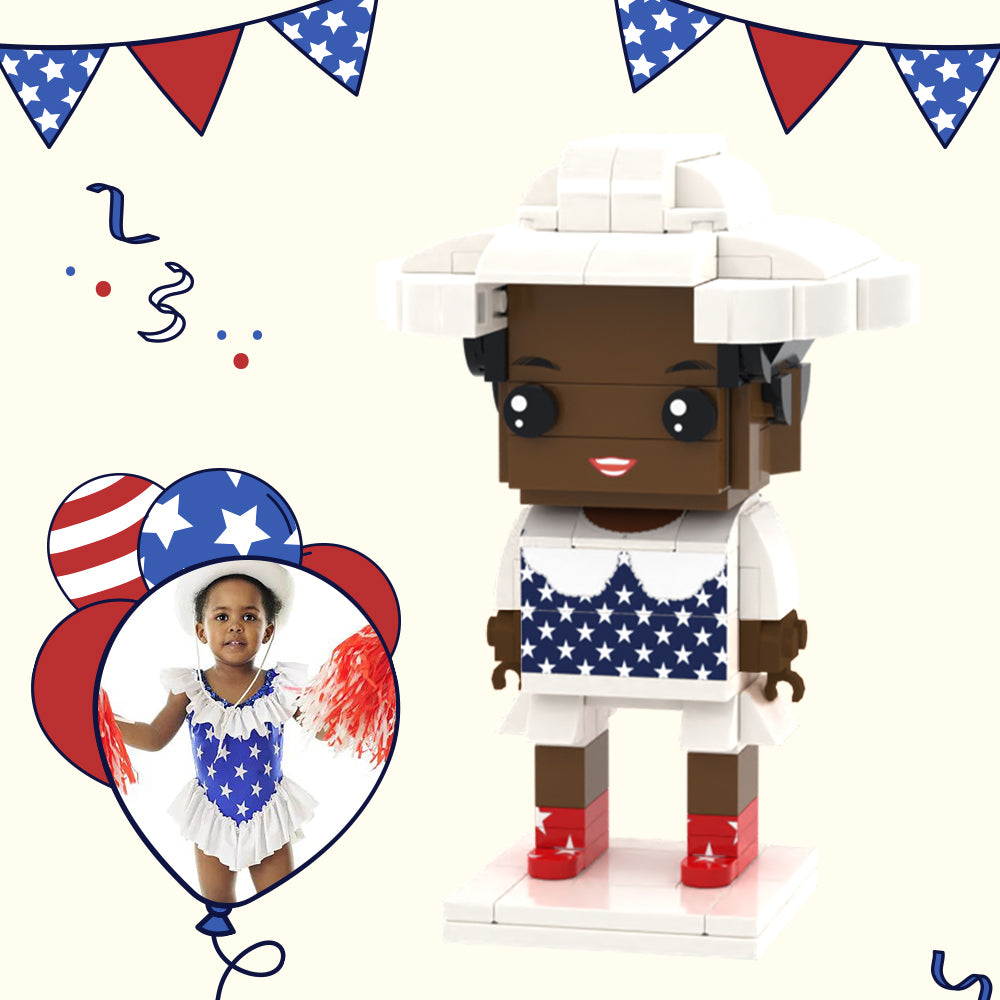 Independence Day Commemorative Gift Custom Brick Figures Full Body Customizable 1 Person Custom Brick Figures Small Particle Block Toy-Blongser