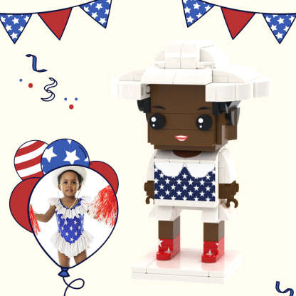 Independence Day Commemorative Gift Custom Brick Figures Full Body Customizable 1 Person Custom Brick Figures Small Particle Block Toy-Blongser