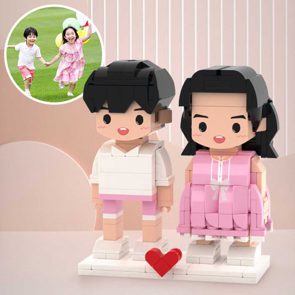 Surprise Gift for Kids 2 People Full Custom Brick Figures Customize Brick Figures Small Particle Block Toys-Blongser