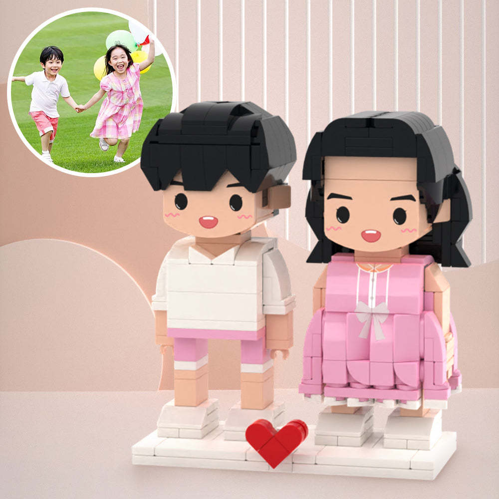 Surprise Gift for Kids 2 People Full Custom Brick Figures Customize Brick Figures Small Particle Block Toys-Blongser