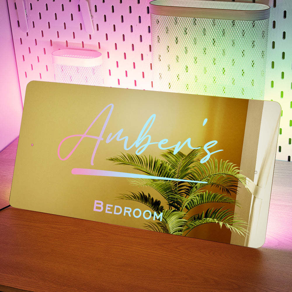 Personalised Name Mirror Light Up Mirror Home Decoration New House Warming Gifts-Blongser