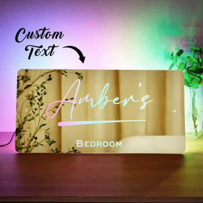 Personalised Name Mirror Light Up Mirror Home Decoration New House Warming Gifts-Blongser