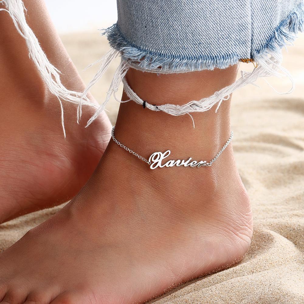 Personalized Name Anklet Sterling Silver-Blongser