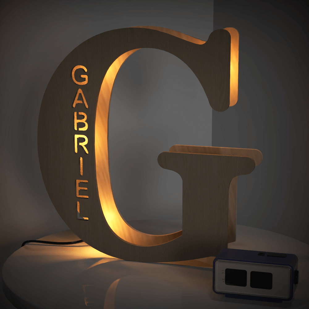 Personalized Name Wooden Letter Night Light 28CM-Blongser