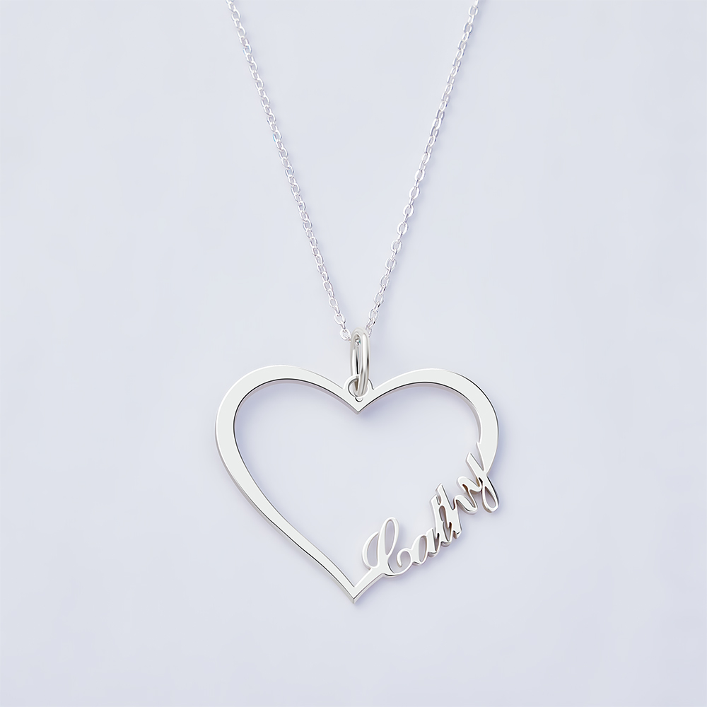 Personalized Heart Name Necklace | 925 Sterling Silver Custom Jewelry-Blongser