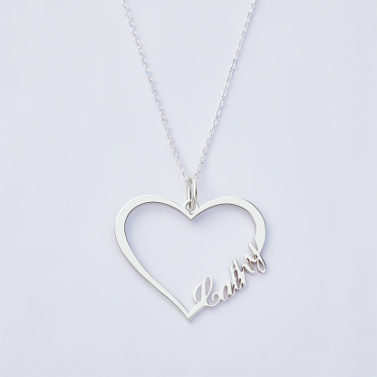Personalized Heart Name Necklace | 925 Sterling Silver Custom Jewelry-Blongser