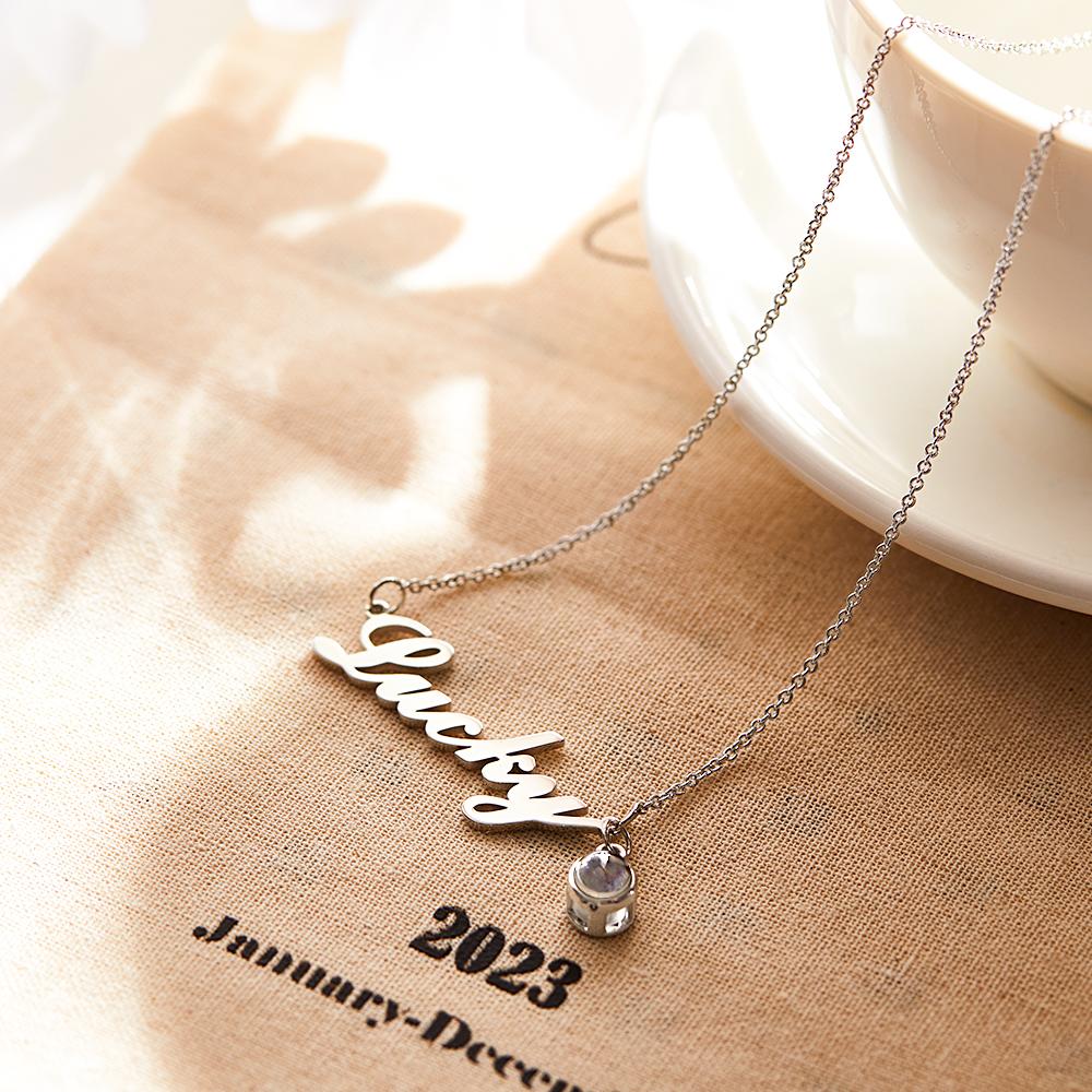 Custom Signature Lucky Name And Picture Projection Necklace Great Gift-Blongser