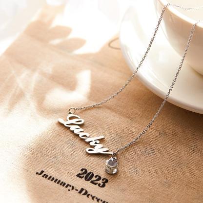Custom Signature Lucky Name And Picture Projection Necklace Great Gift-Blongser