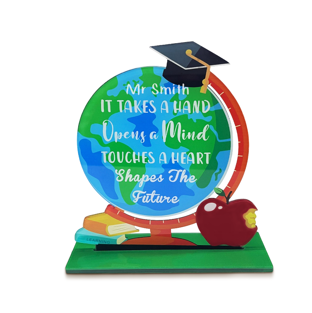 Custom Acrylic Globe Table Sign Teacher Appreciation Decoration-Blongser
