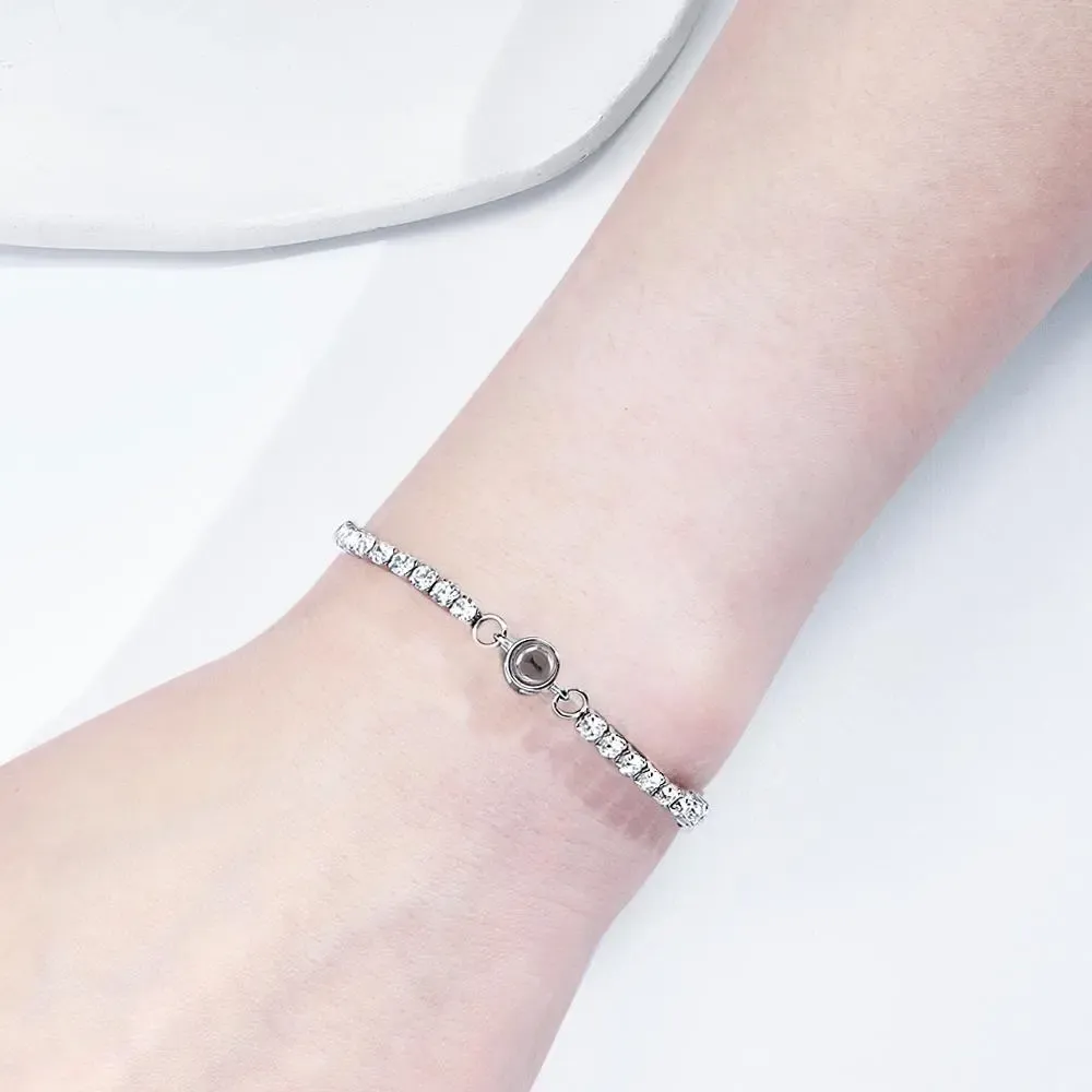 Custom Photo Projection Bracelet Fashionable All Diamonds Bracelet Gifts For Her-Blongser