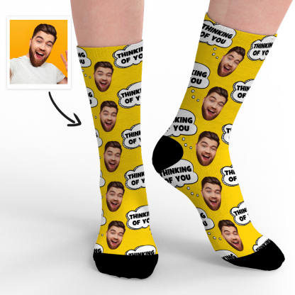 Thinking Of You Sock Personalized Socks with Face-Blongser