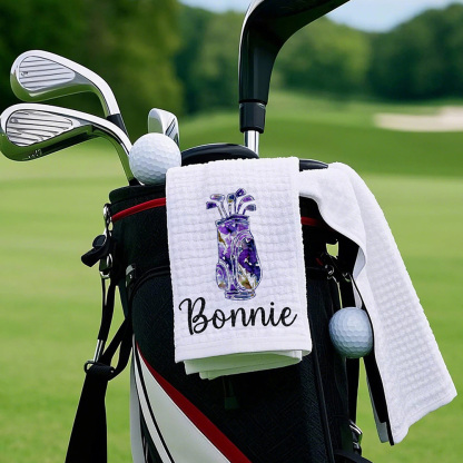 Personalized Golf Towel with Hanging Clip Golfing Clubs Golf Towel Gift for Golf Lovers-Blongser
