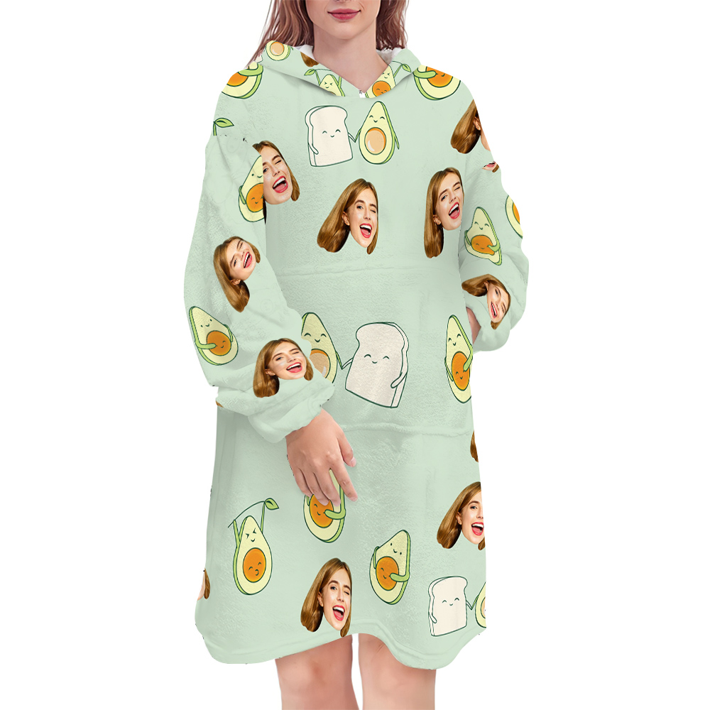 Custom Hoodie Blanket with Pocket Personalized Oversized Hoodie Sweatshirt-Blongser