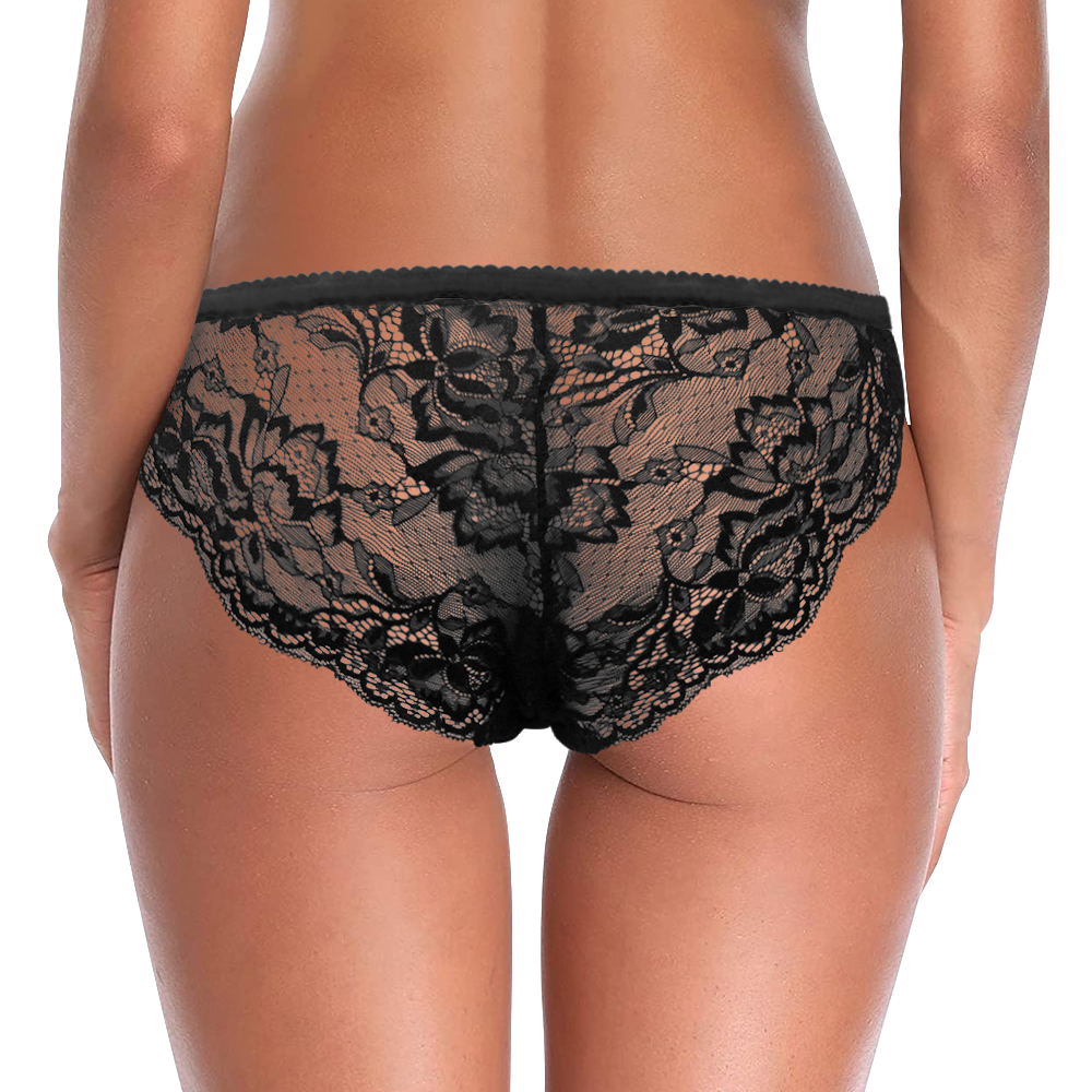 Custom Face Underwear Heart Design Lace Women Panties-Blongser