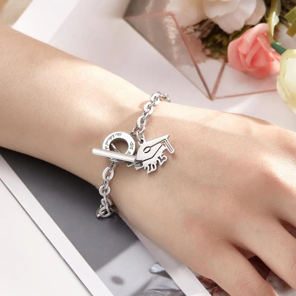 Custom Engraved Bracelet 2025 Graduation Season Commemorative Gifts-Blongser