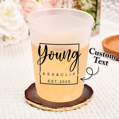 Personalized Disposable Plastic Cups with 12oz or 16oz for Wedding Party Supplies Gift for Couple-Blongser
