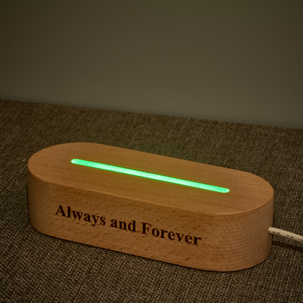 Heart Shaped Acrylic Plaque Personalized Name and Date Night Light-Blongser
