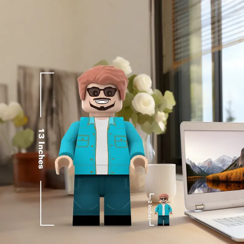 3D Print Gifts for Him Custom Giant Minifig Create Your Own Giant Minifigs Turn Your Photo into Giant Minifigs-Blongser