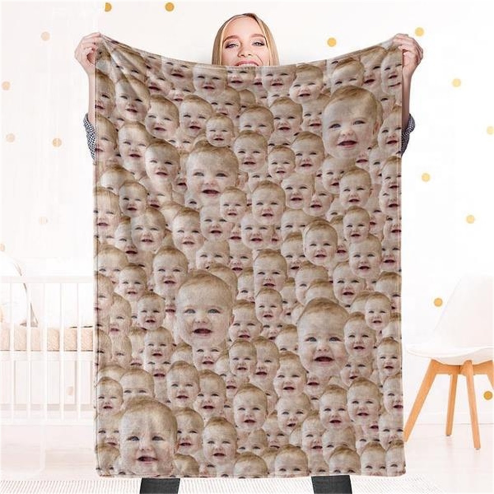 Custom Face All Over Blanket Personalized Funny Blanket-Blongser