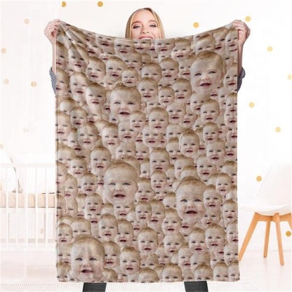 Custom Face All Over Blanket Personalized Funny Blanket-Blongser