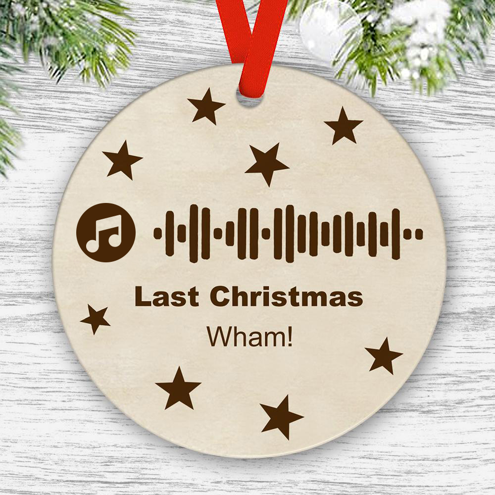 Custom Engraved Ornament Music Code Christmas Gift-Blongser