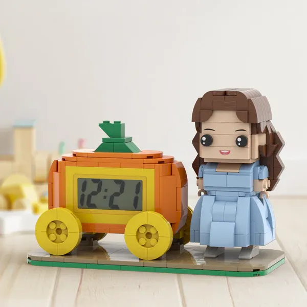 Xmas Gifts Custom Brick Figures Clock Personalized Brick Pumpkin & Figures Clock-Blongser