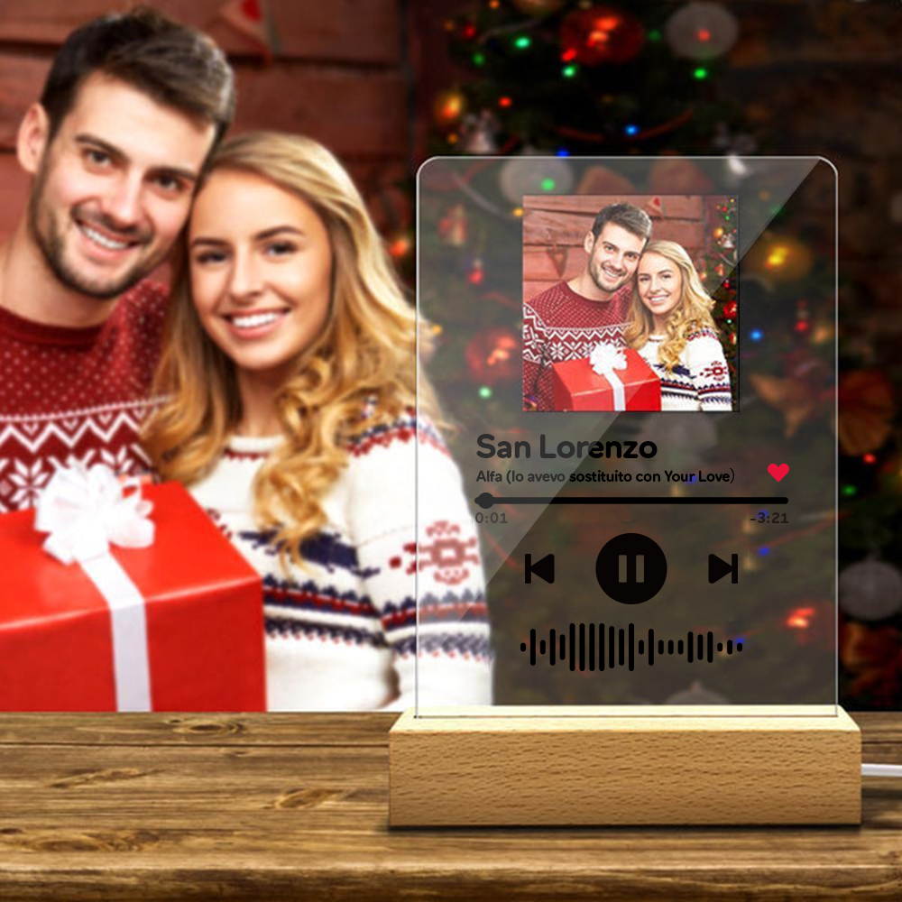 Custom Scannable Code Acrylic Music Song Plaque Night Light-Blongser