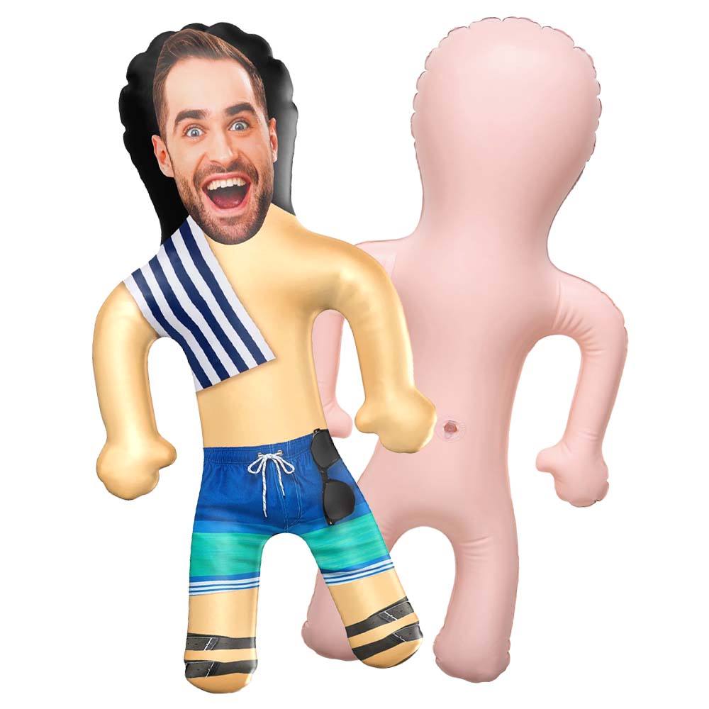 Customized balloons Beach Guy Custom Blow Up Doll Inflatable Doll Gag Gift for Bride Grooms Face Doll-Blongser