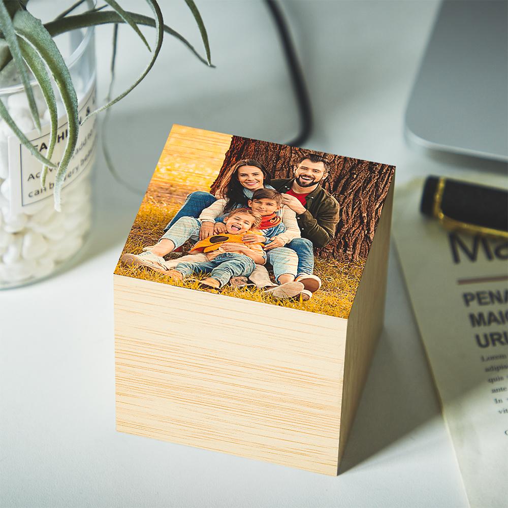 Custom Photo LED Digital Wooden Alarm Clock-Blongser