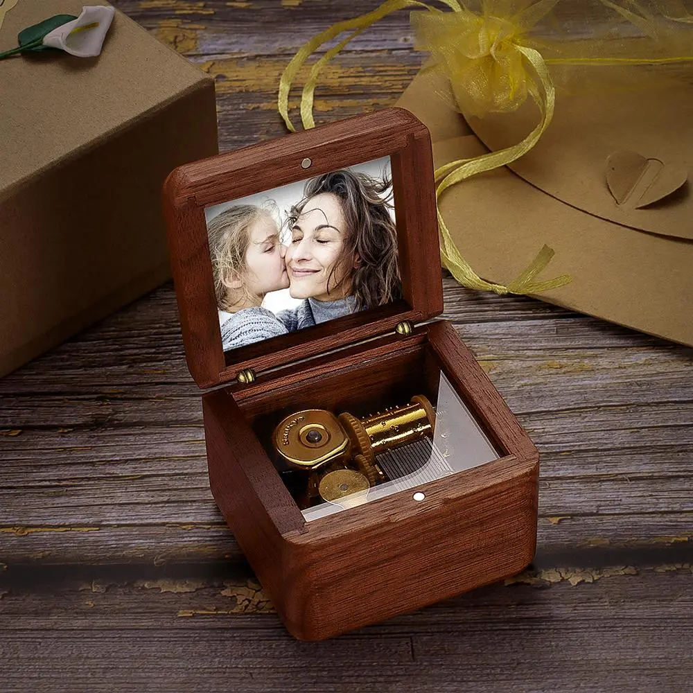 Personalized Wooden Vintage Photo Music Box-Blongser
