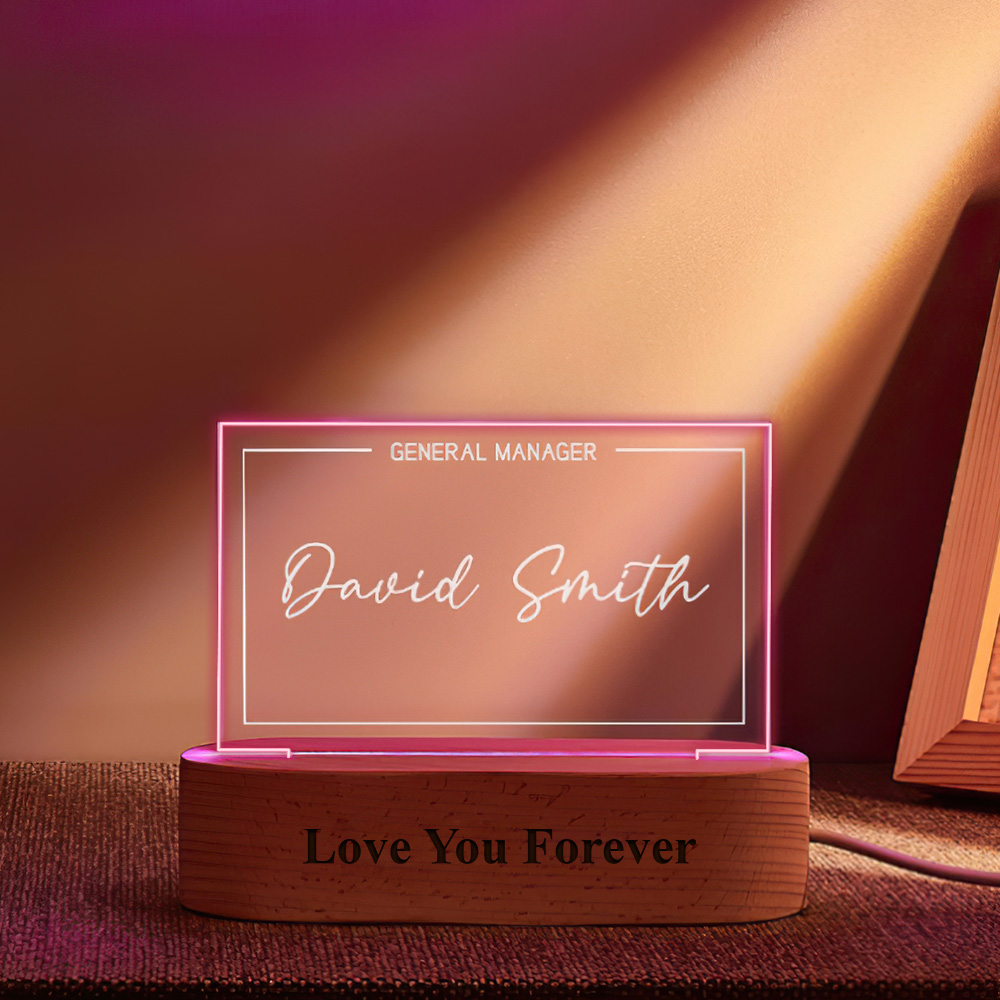 Personalized Name Sign Lights Custom Office Position Plaque Night Light-Blongser