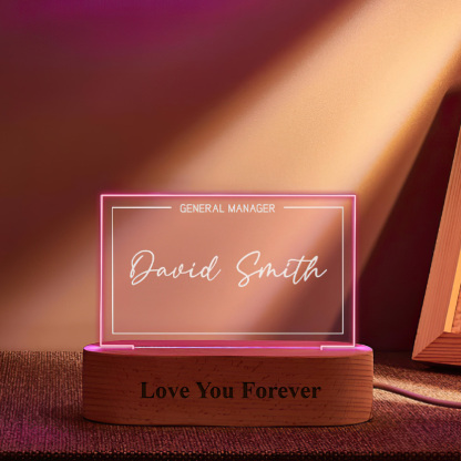 Personalized Name Sign Lights Custom Office Position Plaque Night Light-Blongser