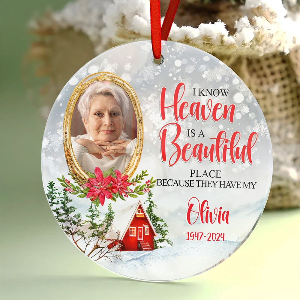 Personalized Memorial Ornament Christmas Photo Ornament for Christmas Gift-Blongser