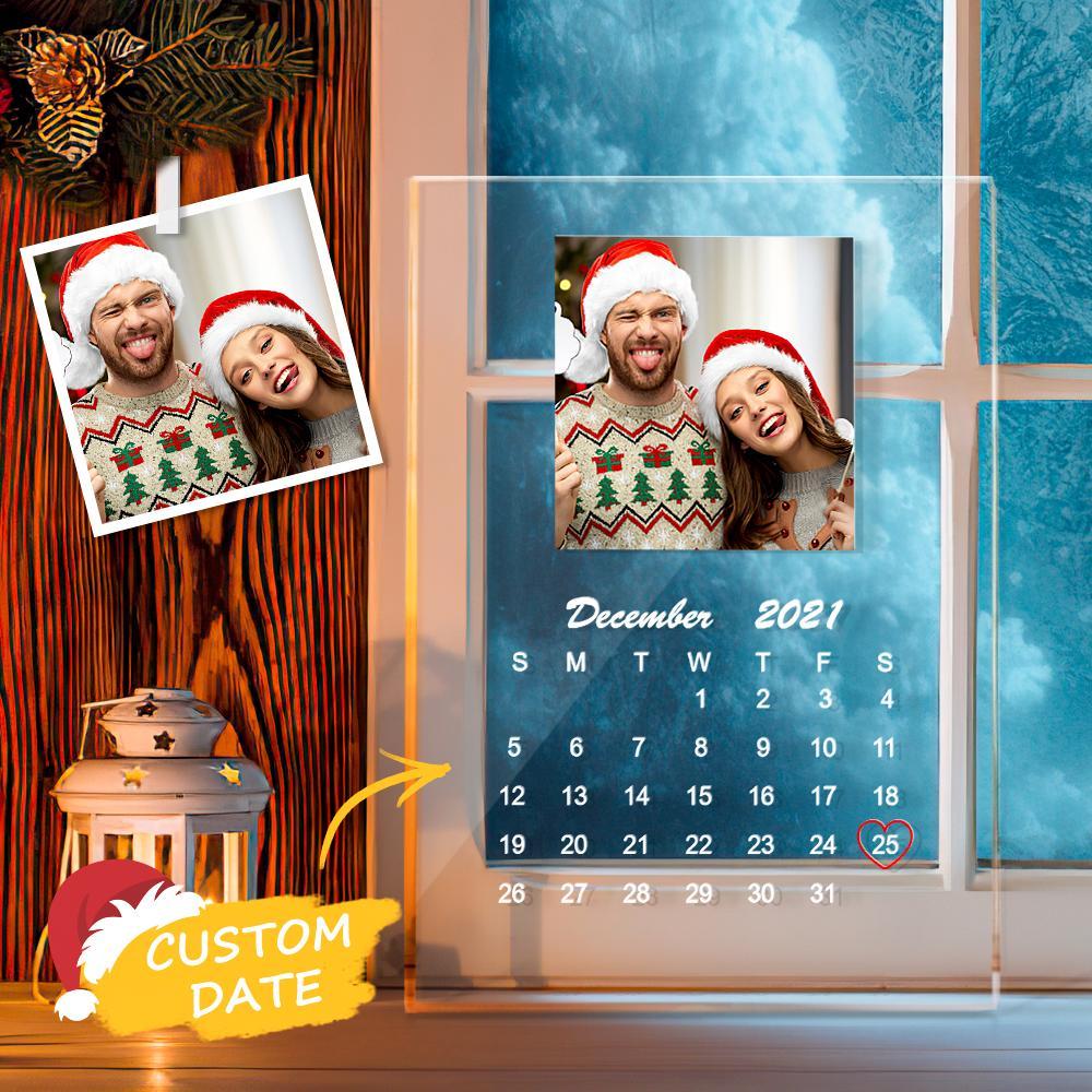 Personalized Calendar Photo Plaque Acrylic Desk Decor Christmas Gifts-Blongser