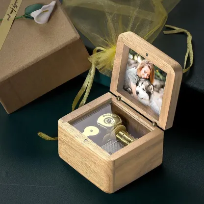 Personalized Wooden Vintage Photo Music Box-Blongser