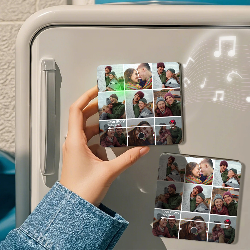 Personalized Photos Music Fridge Magnet Can Play Songs Gifts for Her-Blongser