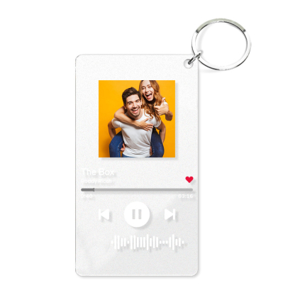 Scannable Code Music Song Plaque Keychains Custom Photo Acrylic Keychain-Blongser
