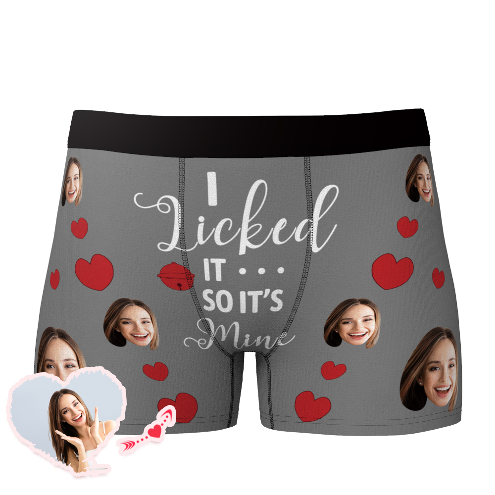 I Licked It So It's Mine Custom Boxer Funny Face Men's Underwear - 6 Colors-Blongser