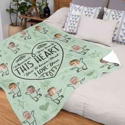 Custom Face Blanket Love You Gifts for Dad-Blongser