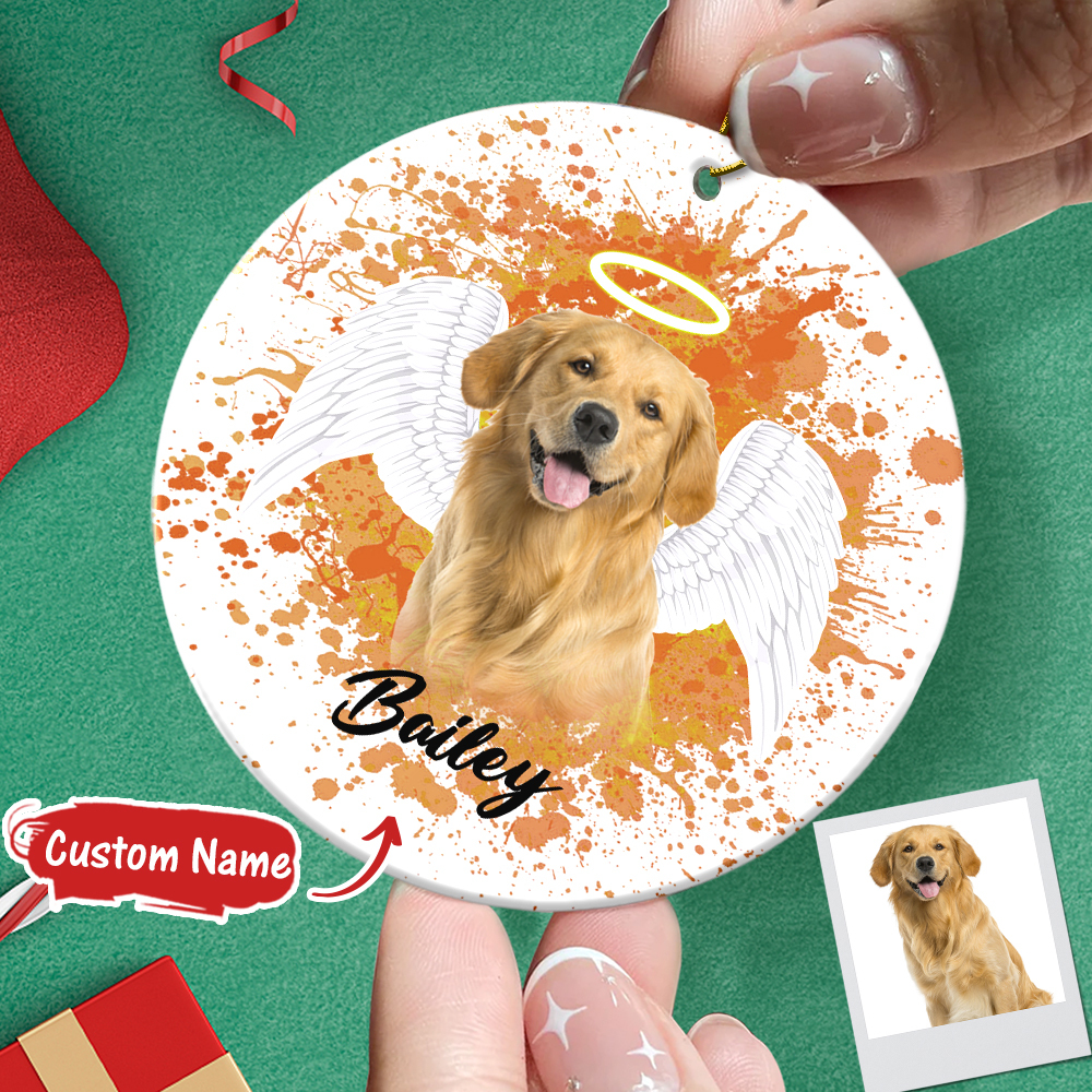 Personalized Pet Memorial Photo Ornament Christmas Tree Decoration Gift for Pet Lovers-Blongser